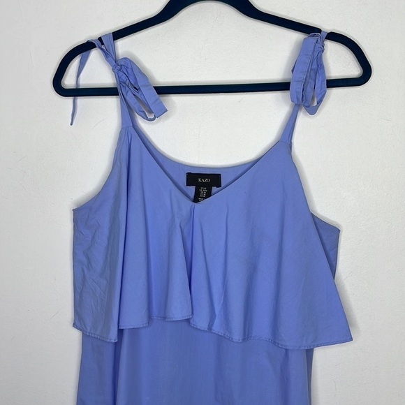 Blue Sleeveless Ruffle Dress - Picture 2 of 8